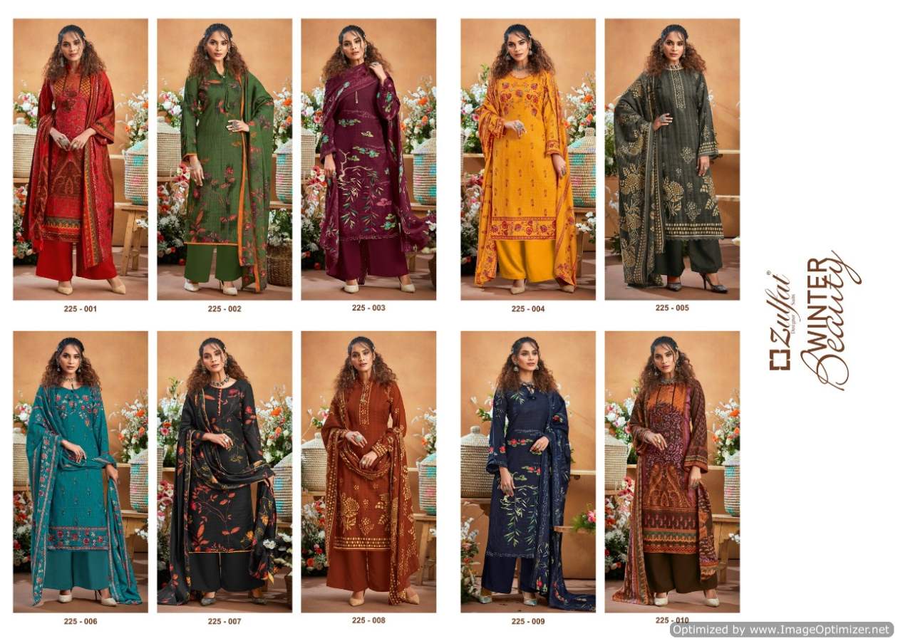 Zulfat Winter Beauty Pure Pashmina Designer Party Wear Dress Material